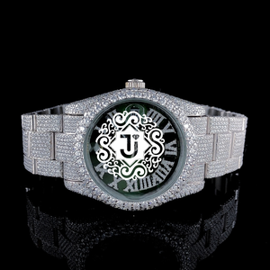 Montre de haute qualité avec mouvement ETA noir, diamants Moissanite, boîtier en acier inoxydable, résistance à l'eau 3BAR, style Hip Hop unisexe - Product Image 1