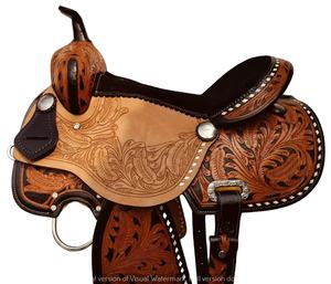 Montura de Cuero Vacuno Genuino de Primera Calidad, Estilo Inglés, para Equitación, Carreras de Barriles, Tamaños 10-16 - Product Image 2