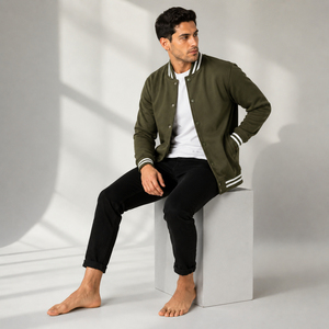 Stylish varsity layer offering breathable comfort smooth texture and timeless athletic charm for casual street inspired wardrobe - Product Image 2