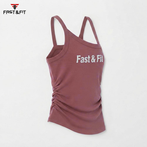 New Design Solid Color Vest Sleeveless Slim Fit Yoga Women Fashion Running Knitted 100% Cotton Ladies Tank <b>Top</b> - Product Image 6