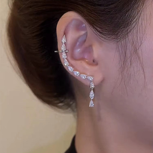 Pendientes de Diamantes de Lujo en Forma de Pera, Cultivados en Laboratorio, Certificados por IGI, Color D E F, Claridad VVS VS, Oro, Oro Rosa, Oro Blanco, Plata para Mujer - Product Image 1