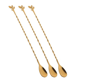 Trendy Durable Brass <b>Bar</b> Spoon with Long <b>Twisted</b> Handle Customizable for Wedding & Home Decor Low Price - Product Image 6