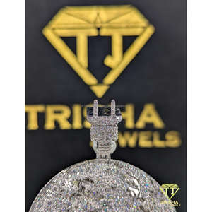 Colgante de Globo Premium Personalizado Totalmente Cubierto de Diamantes VVS Moissanite, Plata de Ley 925, Joyería Hip Hop de Trisha Jewels - Product Image 5