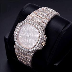Indian Manufactured Luxury Moissanite Diamond <b>Watch</b> with Sapphire Glass for <b>Men</b> Iced Out Hip Hop Timepiece Available For Sale - Product Image 1