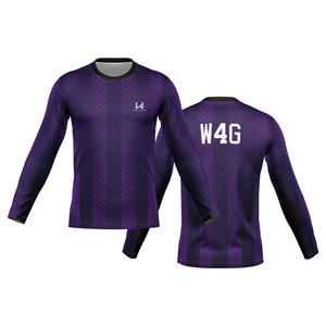 Camiseta Deportiva Casual Personalizada, Ecológica, de Secado Rápido, Manga Larga, Cuello en V, Diseño Sólido, Transpirable, con Logotipo Frontal Tejido - Product Image 6