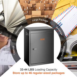 กล่องรับพัสดุขนาด 15.4 นิ้ว x 10.6 นิ้ว x 20.5 นิ้ว กล่องจดหมายติดผนังเหล็กชุบสังกะสี พร้อมรหัสล็อค ป้องกันการโจรกรรม ช่องเก็บของ - Product Image 5