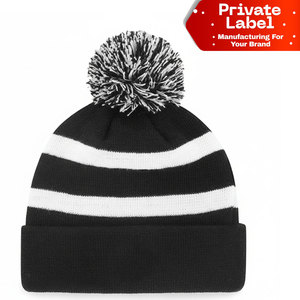 Premium Chunky Cable Knit Bobble Pom Pom <b>Beanie</b> Warm Winter Hat Soft <b>Fleece</b> Lined Bobble Pom Pom <b>Beanie</b> Faux Fur Skull Cap - Product Image 1