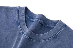 Oversized 100% Cotton Knitted Streetwear Contrast Stitch & Custom Logo Embroidery Acid Wash Breathable Fabric T shirts - Product Image 2