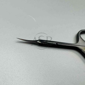 Ciseaux à ongles russes professionnels en acier inoxydable noir, ciseaux à cuticules précis, pointe incurvée et lame extra fine - Product Image 6