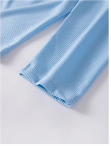 <b>Men</b> Light Blue Long Sleeve Knitted V-Neck Casual Shirt Breathable Solid Color Full Sleeve Spring Wear Top <b>Men</b> <b>s</b> Long Sleeves - Product Image 4