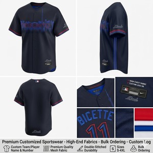 Maillot de baseball pour homme des Blue Jays de Toronto, personnalisé, sublimé, manches courtes, respirant, en polyester, uniforme toutes saisons, coupe classique - Product Image 2