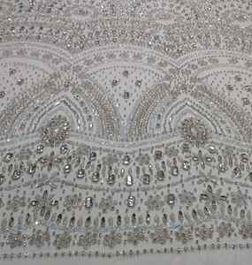 Proveedor de Telas de Malla Bordadas con Piedras Plateadas de Alta Calidad para Vestidos de Novia al por Mayor - Product Image 1