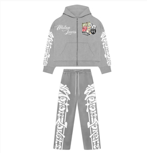 Ensemble de survêtement en molleton délavé pour homme, sweat à capuche zippé et pantalon de survêtement, 100 % coton respirant, tenue décontractée, impression sérigraphique, service OEM - Product Image 3