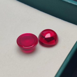พลอยทับทิมทรงกลมแบบคาโบชอง สีแดงเลือดนก พลอยธรรมชาติสีแดง สำหรับทำเครื่องประดับชั้นดี - Product Image 6