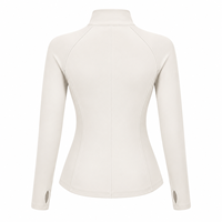 Veste de sport zippée pour femme |   Veste d'extérieur imperméable coupe-vent en tissu extensible 4 directions doublée de polaire |   Marque privée OEM - Modèle Front Skinny