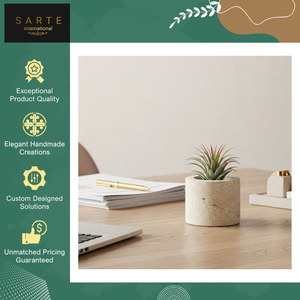 Fabriqué en Inde, élégance naturelle écologique, succulentes, style petit/grand, mini pot en pierre de travertin pour la décoration de jardin et de la maison - Product Image 5
