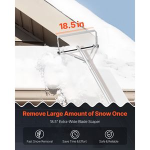 Rastrello da Neve Leggero con Lama in Alluminio da 18,5 Pollici e Ruote Raschiatrici Regolabili da 5,2-30 Piedi, Strumento Efficiente per la Rimozione della Neve - Product Image 2