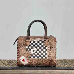 Diseño Premium, Tallado a Mano, Cuero Genuino Hecho a Mano, Moda de Lujo para Mujer, Bolso de Hombro con Diseño Floral Vintage - Product Image 1