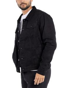 2025 nouveauté mode Streetwear Denim veste haute qualité conception personnalisée hommes déchiré bouton avant Denim noir jean veste - Product Image 4