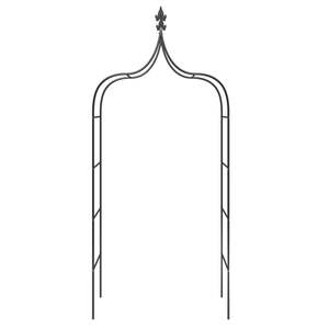 Juego de 2 Arcos de Jardín de Acero Negro de 47.2"x15"x102.4" con Enrejado y Puerta - Product Image 4
