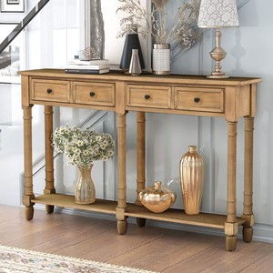 Table console en teck artisanal finition huile, vente en gros |   Aqdus Saleem - Product Image 1