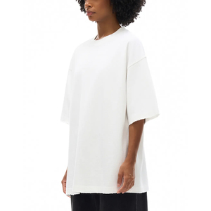 Casual Short Sleeve Loose Oversized <b>Blank</b> T-Shirt Women with Front Logo Position 100% Organic Fabric <b>Weight</b> 260g - Product Image 3