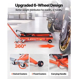 Sollevatore Idraulico a Forbice Portatile da 1100 Libbre con 6 Ruote, Altezza 4.72-15.15 Pollici, Cavalletto Sollevatore per Moto - Product Image 5