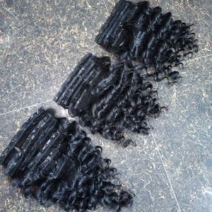 Extensiones de cabello Remy vietnamita al por mayor, cabello humano ondulado natural con clip, sin procesar - Product Image 3