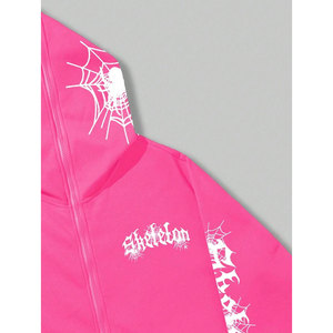 Europe United Sweat-shirt à capuche unisexe à fermeture éclair, coupe ample et ajustée, en polaire à séchage rapide, imprimé hip-hop streetwear avec éléments araignée et motifs originaux - Product Image 5