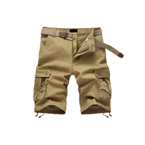 กางเกงขาสั้นคาร์โก้ผู้ชาย ผ้าฝ้าย 100% ทรงเอวสูง ยืดหยุ่น ระบายอากาศดี หลายกระเป๋า ไม่ยับง่าย สไตล์ลำลองสำหรับฤดูร้อน ผลิตจากโรงงานโดยตรง - Product Image 3