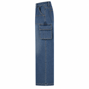 Pantalon cargo en jean vintage délavé léger et solide pour homme, coupe droite, respirant, écologique, décontracté, taille XL, vente en gros - Product Image 3