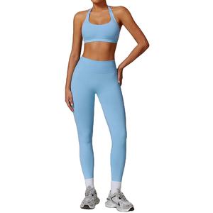Ensemble de Yoga sans couture pour femmes 2-PC taille haute Leggings à manches longues veste vêtements de sport exercice Fitness taille XL imprimé costume de sport - Product Image 5
