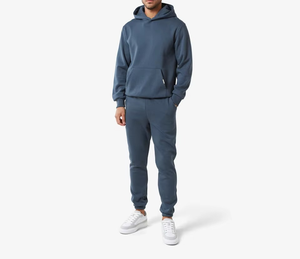 Survêtement imprimé streetwear à capuche pour homme, respirant, séchage rapide, léger, 100 % coton molletonné, taille élastique - Product Image 1