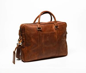 Vente flash - Sacoche d'ordinateur portable en cuir véritable imperméable et durable pour hommes - Product Image 1