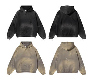 Sweat à capuche pour homme de haute qualité, style délavé à l'acide, effet vintage premium, coupe décontractée, streetwear - Product Image 1