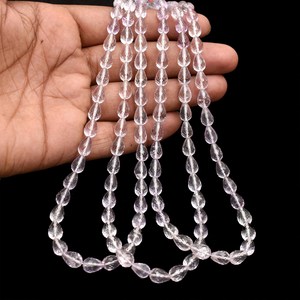 Perles de Briolette facettées en forme de goutte d'eau en améthyste rose naturelle AAA+ 5x8mm-7x10mm, pierres semi-précieuses pour bijoux - Product Image 4