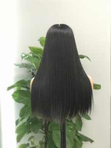 Peluca de cabello humano vietnamita sin pegamento de lujo personalizado HD transparente recto Color Natural largo para peluca Frontal de encaje - Product Image 5
