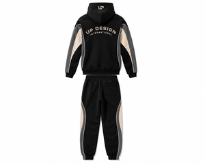 Premium Men's Black Hoodie Tracksuit Set Custom Streetwear Zip Up Jacket Jogger Pants Sportswear Casual Training Outfit Fashion - Product Image 3