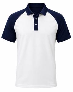 Chemise pour homme à manches courtes, tricotée, manches raglan, coupe décontractée, respirante, écologique, polyester/coton, boutonnée - Product Image 1