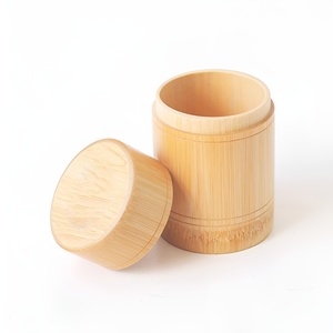 Luxury Kitchen Accessories Canister Set Eco Friendly <b>Bamboo</b> Tube Jar <b>Containers</b> With Lid Factory Price - Product Image 3