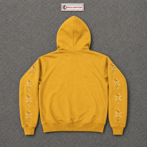Sweat-shirt à capuche zippé Premium Or avec manches ornées de strass, coupe classique, en molleton décontracté, idéal pour l'automne, en coton doux - Product Image 6
