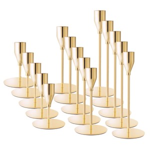 <b>Brass</b> Gold-Plated Handmade Tiered Candle <b>Holders</b> Wholesale | Home Decoration <b>Candlestick</b> Set From India - Product Image 1