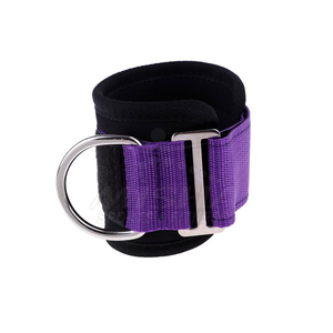 สายรัดข้อเท้าแบบวงแหวนคู่ ทำจากนีโอพรีน ระบายอากาศได้ พับเก็บได้ พกพาสะดวก ทนทาน ใช้สำหรับยกน้ำหนักบริเวณต้นขาและขา พร้อมแผ่นรองรับสายเคเบิลสำหรับการฝึกซ้อม - Product Image 3