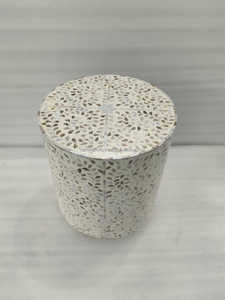 Nuevo Diseño de Alta Calidad, Mesa Auxiliar de Estilo Antiguo con Incrustaciones de Concha, Taburete Rayado en Negro, Artesanía India - Product Image 4