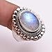 Rainbow Moonstone Statement Ring 925 Sterling Silver Handmade Boho June Birthstone Jewelry Rhodium Perfect Gift for Her Birthday - Product Image 2
