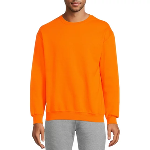 Orange Color Plus Size Men's Sweatshirts Customized Design Stylish Fashionable Breathable Knitted Premium Quality Sweatshirts - Product Image 2