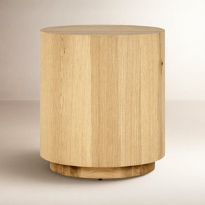 Table d'appoint Taryn 20 pouces, table basse moderne en bois massif, table de chevet cylindrique minimaliste, tabouret rond pour salon, décoration intérieure - Product Image 1