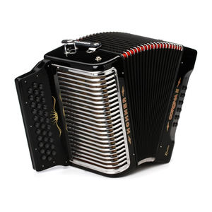Acordeón de Botones Hohner Corona II Xtreme FBbEb Original, Nuevo y Auténtico, con Funda y Correas, Color Negro Jet - Product Image 6