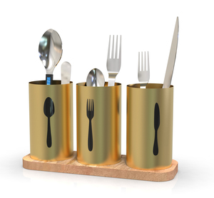 Customized Wooden Caddy Serving Organizer with Three Compartments <b>for</b> Practical <b>Storage</b> Usage - Product Image 6