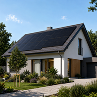 Panneau solaire monocristallin HJT PERC 450W à haute efficacité, module PV demi-cellule pour système solaire résidentiel sur toiture